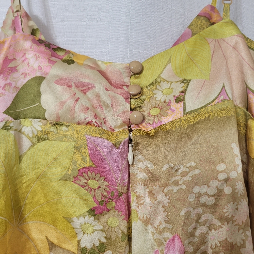 Vintage 1990's Betsey Johnson New York Silk Slip Floral Dress – Size 10 - Picture 4 of 6